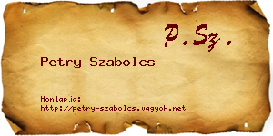 Petry Szabolcs névjegykártya