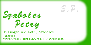 szabolcs petry business card